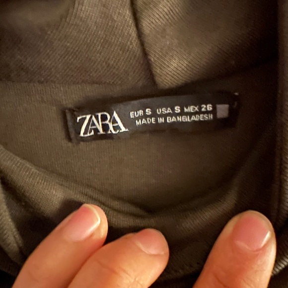 (Zara) Elegant Olive Green Midi Dress - Picture 5 of 6